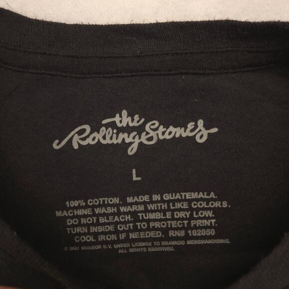 The Rolling Stones 1975 US Tour Band Crew Neck T Shirt Mens Size Large L Black - Picture 3 of 9